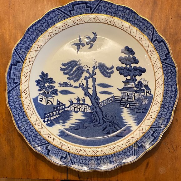 Booths REAL OLD WILLOW Blue & White Transferware Dinner Plate - Picture 1 of 9
